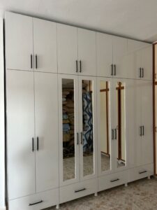 Contemporary White Gloss Wall-Mounted Wardrobe