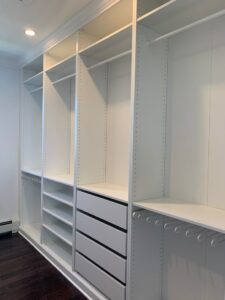 Contemporary White Gloss Wall Walk-In Wardrobe