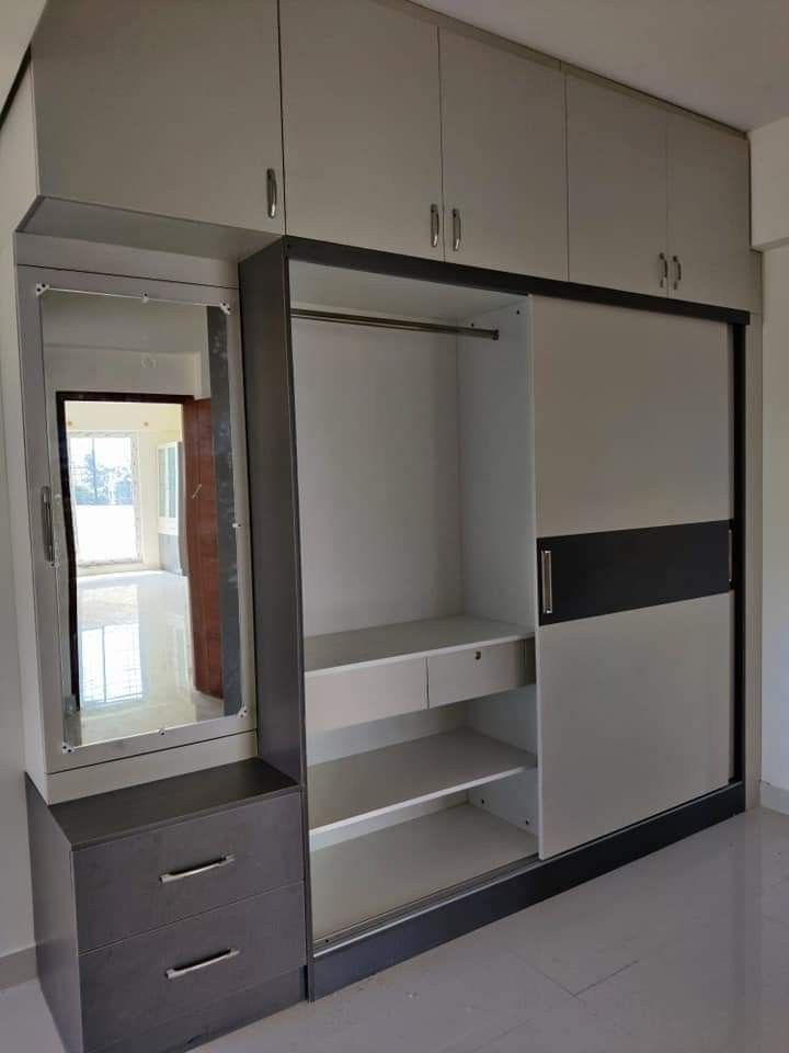 Double tone wall mounted wadrope 4 Double-Tone Wall-Mounted Wardrobe