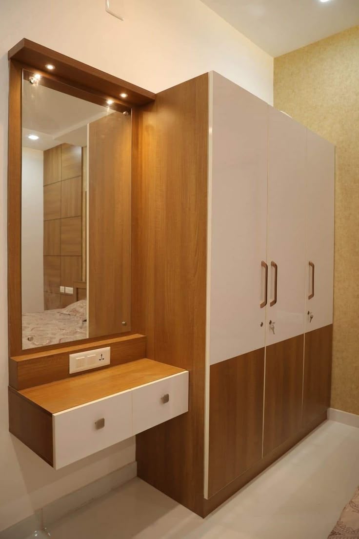 Double tone wall mounted wadrope 5 Double-Tone Wall-Mounted Wardrobe