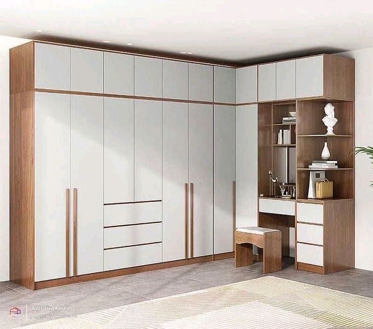 Double tone wall mounted wadrope 7 Double-Tone Wall-Mounted Wardrobe