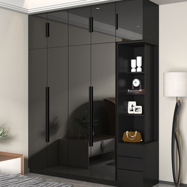 High-Gloss Black Wall Wardrobe High-Gloss Black Wall-Mounted Wardrobe