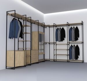 Industrial Style Wall-Mounted Wardrobe