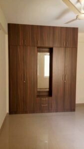 Wooden Finish Wall-Mounted Wardrobe