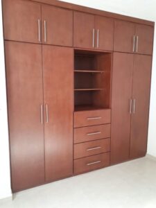Wooden Finish Wall-Mounted Wardrobe