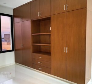 Wooden Finish Wall-Mounted Wardrobe