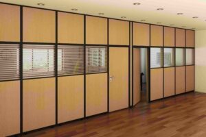 Aluminum Office Partition with Wooden Finishing