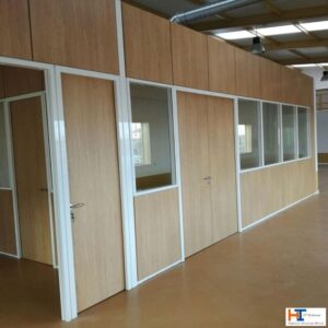 Aluminum Office Partition with Wooden Finishing