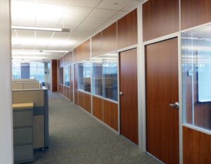 Aluminum Office Partition with Wooden Finishing