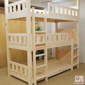 3x6 Wooden Triple Decker Bed