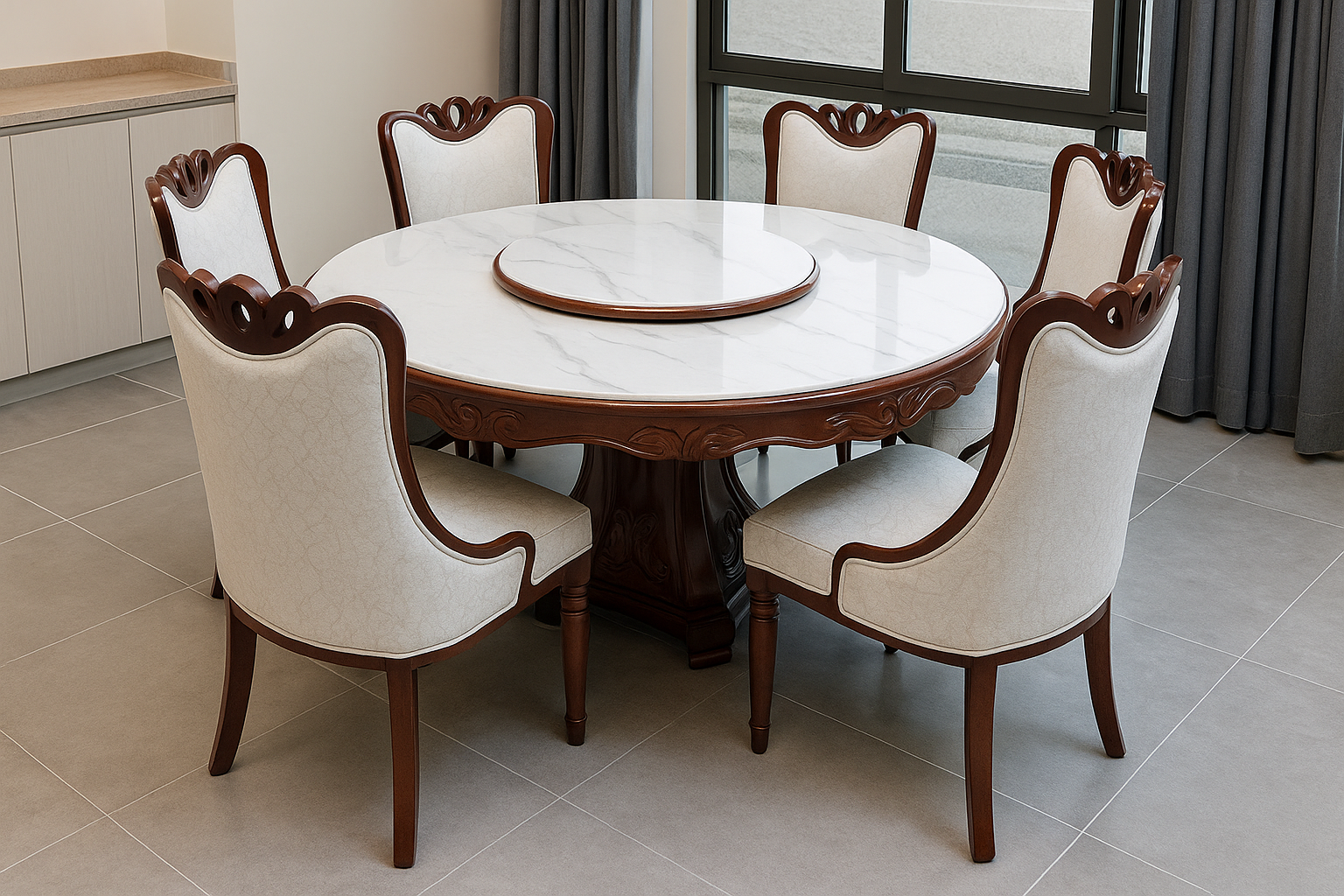 Round white top dining table Round white top dining table