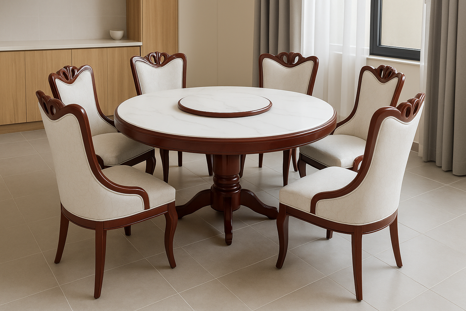 Round white top dining table Round white top dining table