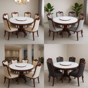 Round white top dining table 3 Round white top dining table