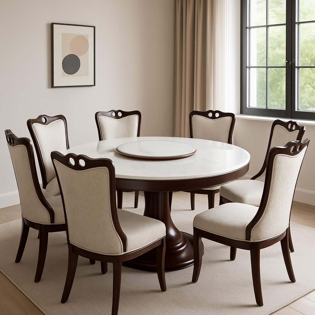 Round white top dining table Round white top dining table