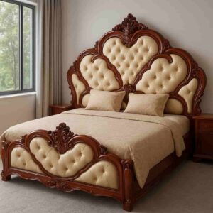 5X6 Curved King Sized Wooden Bed