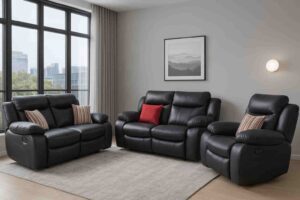 8 Seater Black Leather Giant Sofaset 4 8 Seater Black Leather Giant Sofaset