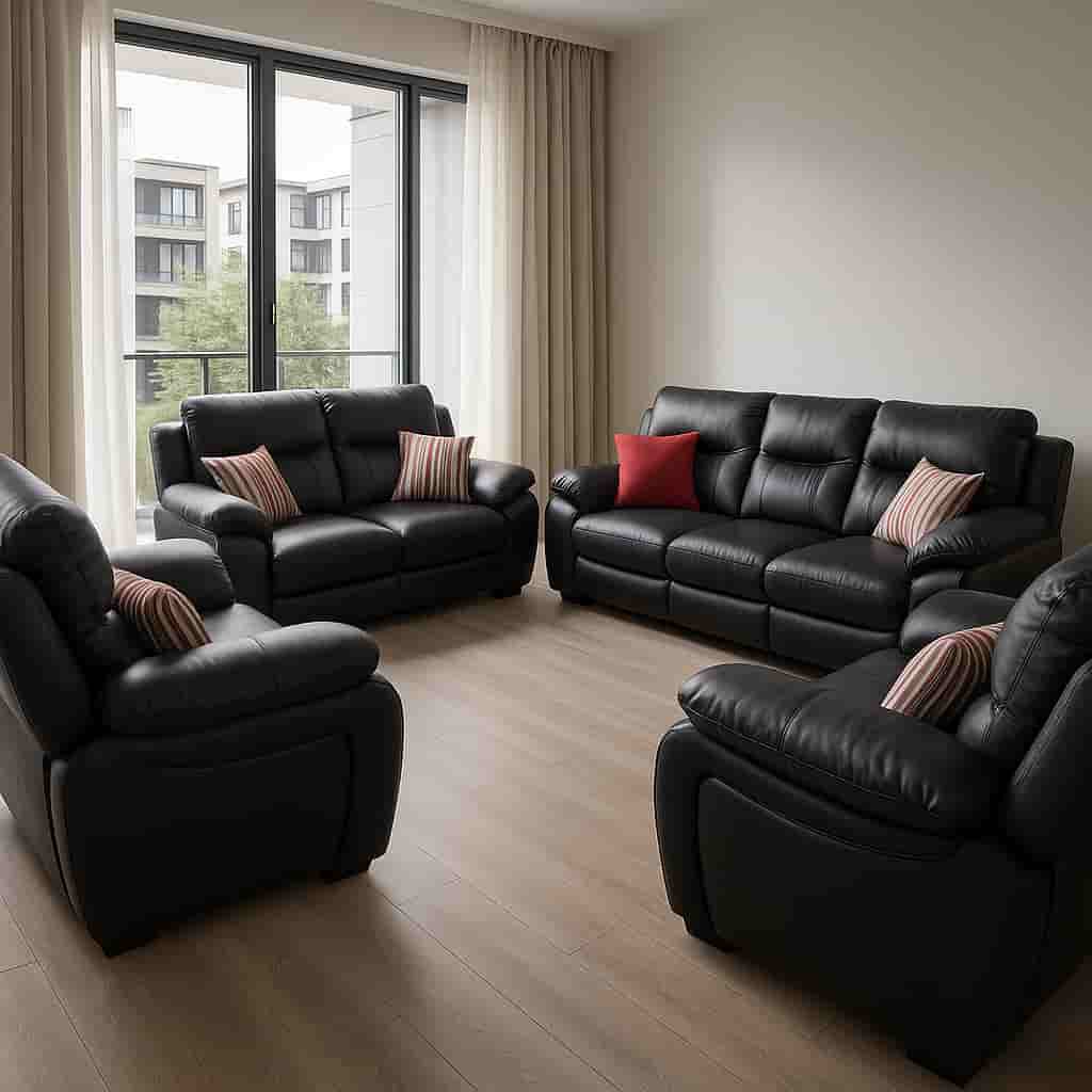 8 Seater Black Leather Giant Sofaset 8 Seater Black Leather Giant Sofaset