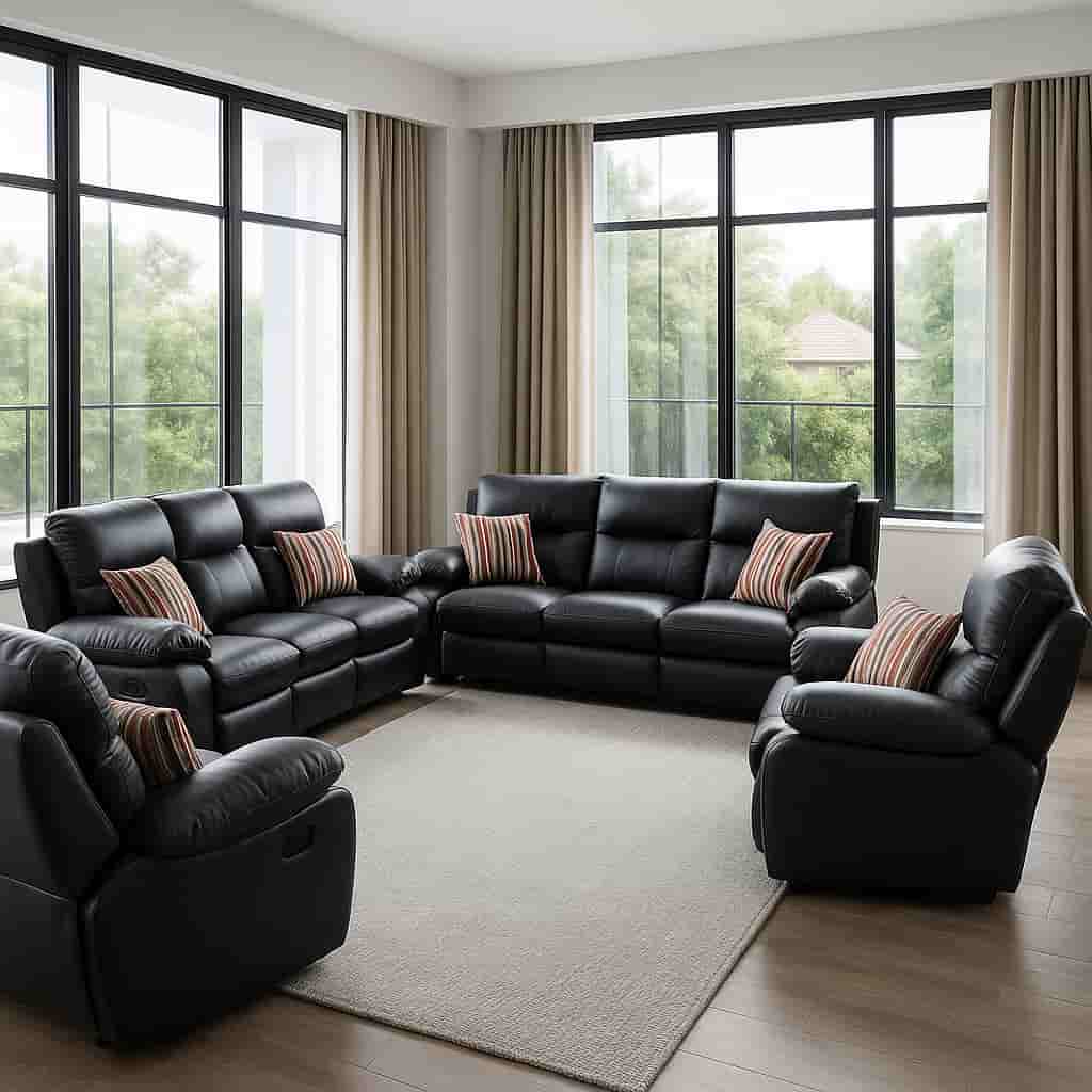 8 Seater Black Leather Giant Sofaset 8 Seater Black Leather Giant Sofaset