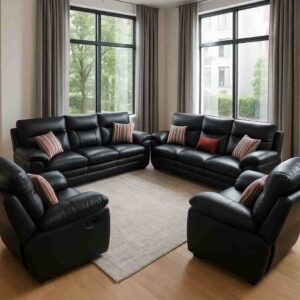 8 Seater Black Leather Giant Sofaset 1 8 Seater Black Leather Giant Sofaset