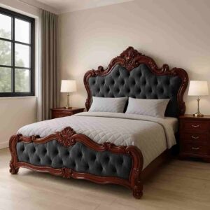 5X6 Curved King Sized Wooden Bed