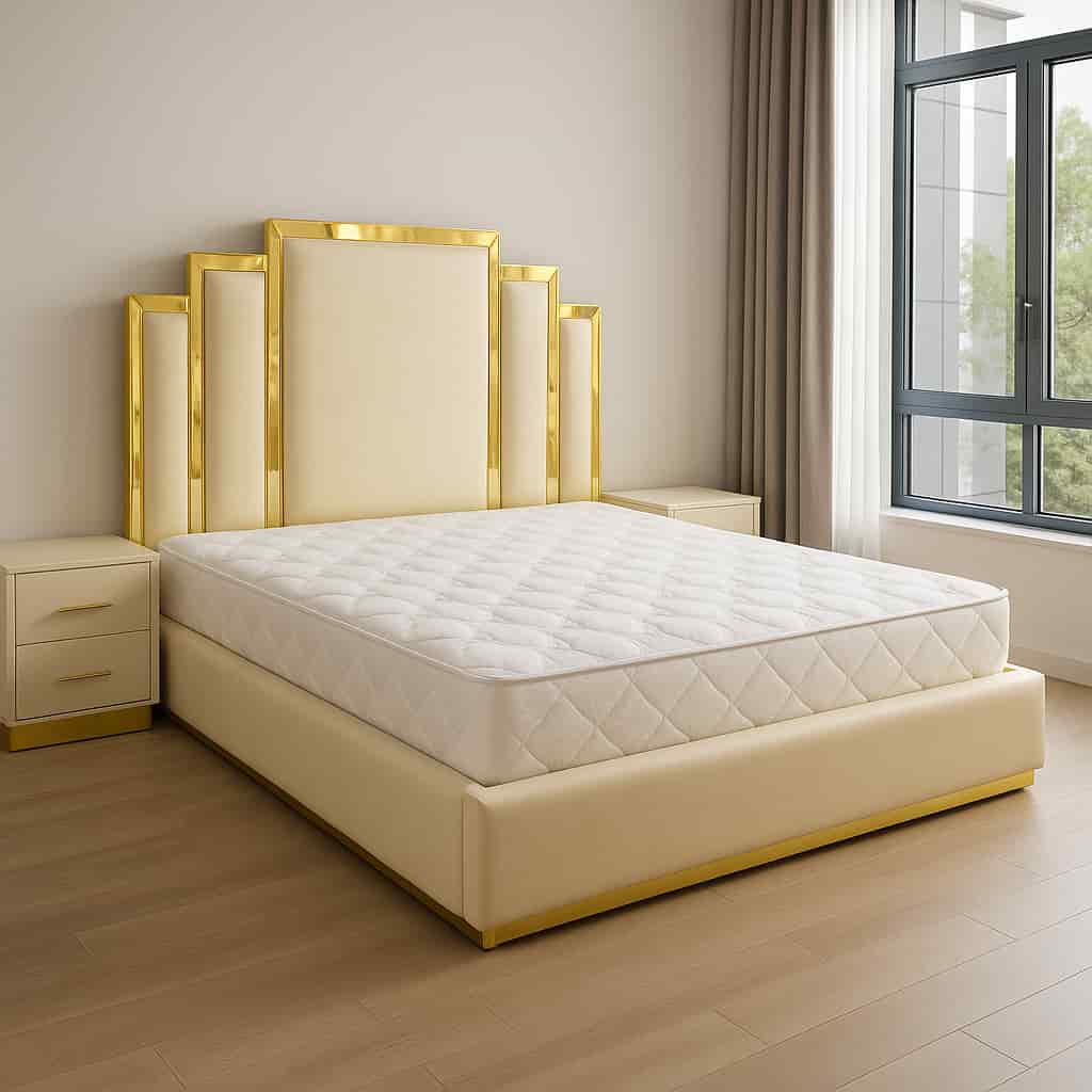 6x6 Leather Upholstered bed with lighting 6x6 Leather Upholstered bed with lighting