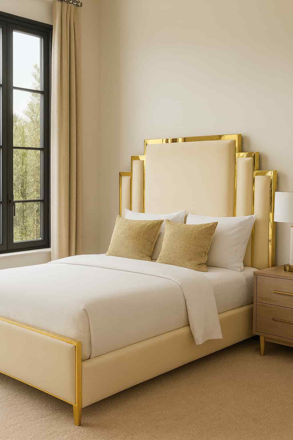 6x6 Leather Upholstered bed with lighting 6x6 Leather Upholstered bed with lighting
