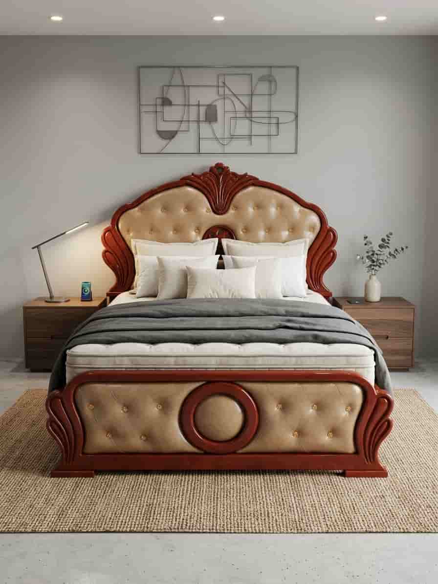 6x6 Mahogany Curved Bed 6x6 Mahogany Curved Bed