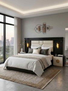 6x6 Leather Upholstered bed with lighting 5 6x6 Leather Upholstered bed with lighting