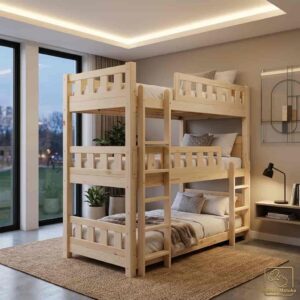 3x6 Wooden Triple Decker Bed