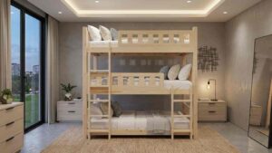 3x6 Wooden Triple Decker Bed