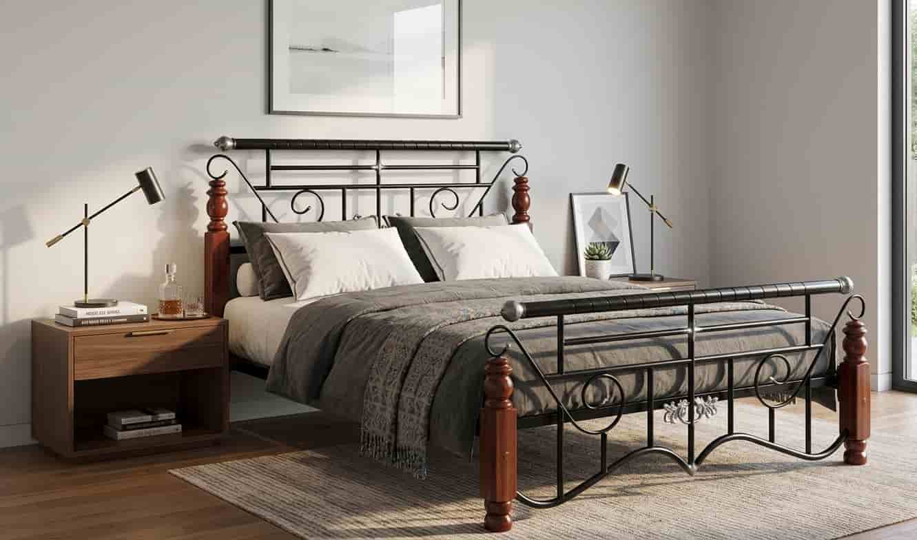 6x6 Wooden and Steel King Size Bed 6x6 Wooden and Steel King Size Bed