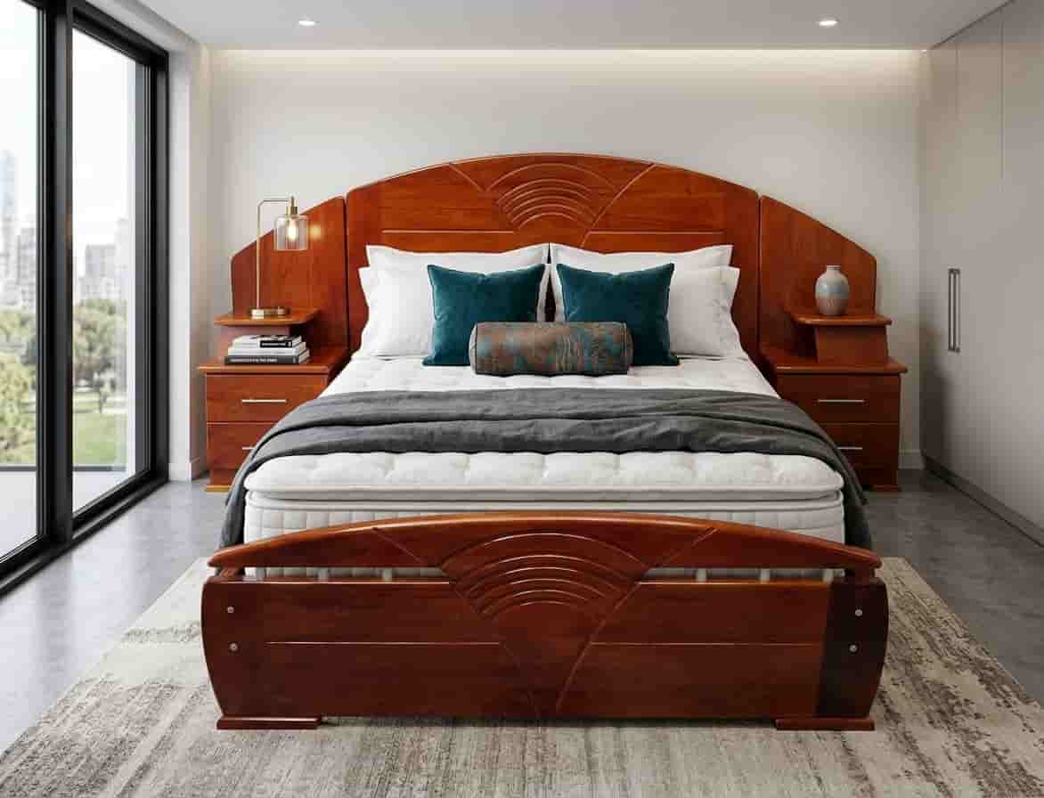 6x6 Mahogany Curved Bed 6x6 Mahogany Curved Bed