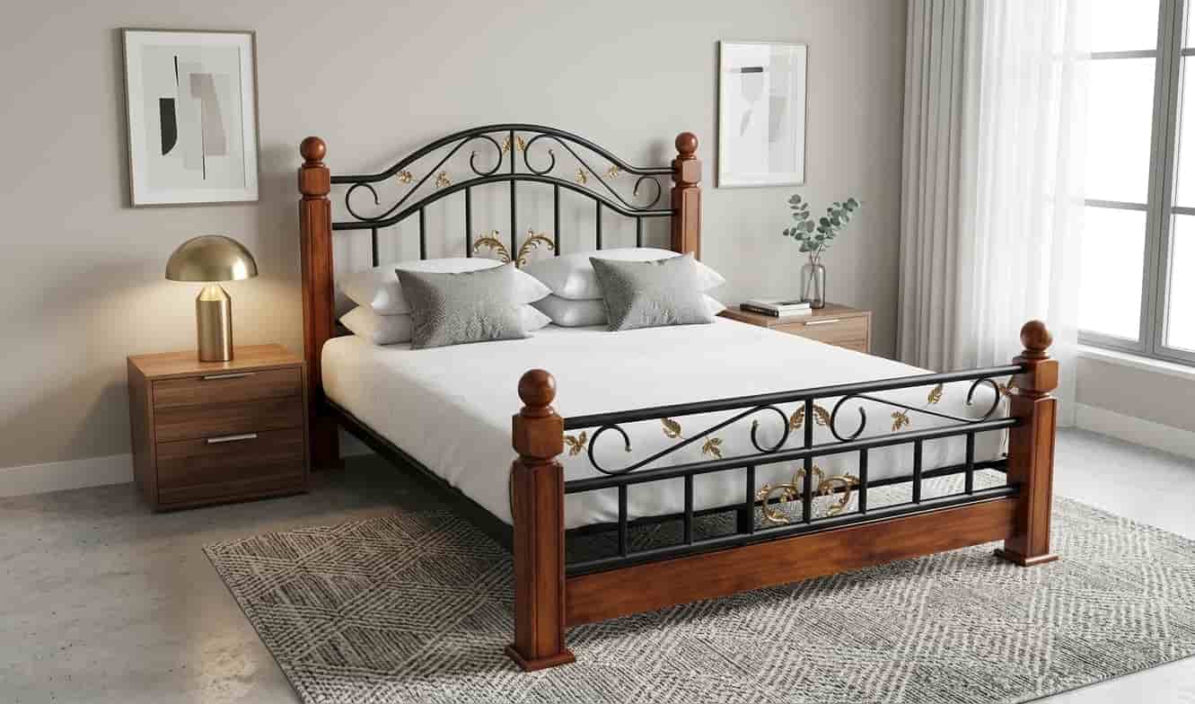 6x6 Wooden and Steel King Size Bed 6x6 Wooden and Steel King Size Bed