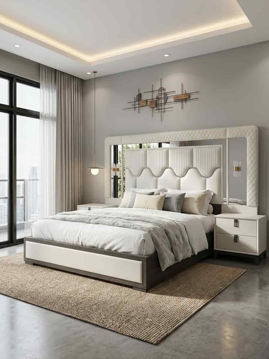 6x6 Leather Upholstered bed with lighting 6x6 Leather Upholstered bed with lighting
