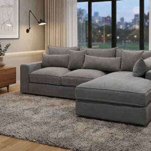 4 Seater Compact L-Shaped Fabric Sofaset