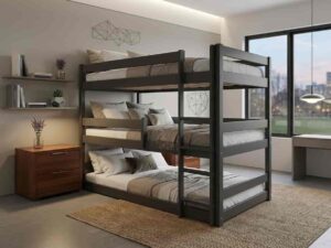 3x6 Wooden Triple Decker Bed
