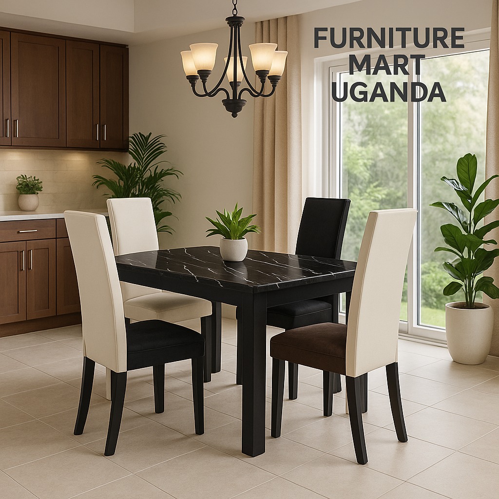 Modern 4 Seater White and Black Dining Table Modern 4 Seater White and Black Dining Table
