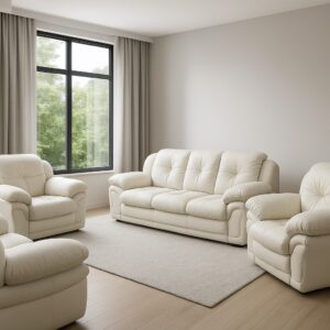 Leather Fiber Sofaset 7 Seater with Roll Arm