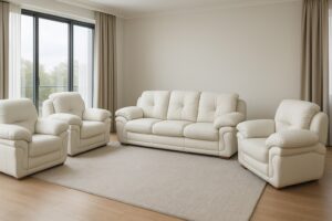 Leather Fiber Sofaset 7 Seater with Roll Arm