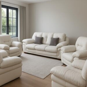 Leather Fiber Sofaset 7 Seater with Roll Arm