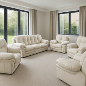 Leather Fiber Sofaset 7 Seater with Roll Arm
