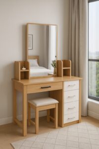 Modern Dressing Mirror with Half size mirror and Drawers 4 Modern Dressing Mirror with Half-Size Mirror and Drawers