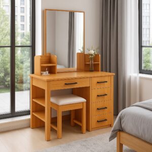 Modern Dressing Mirror with Half size mirror and Drawers 1 Modern Dressing Mirror with Half-Size Mirror and Drawers