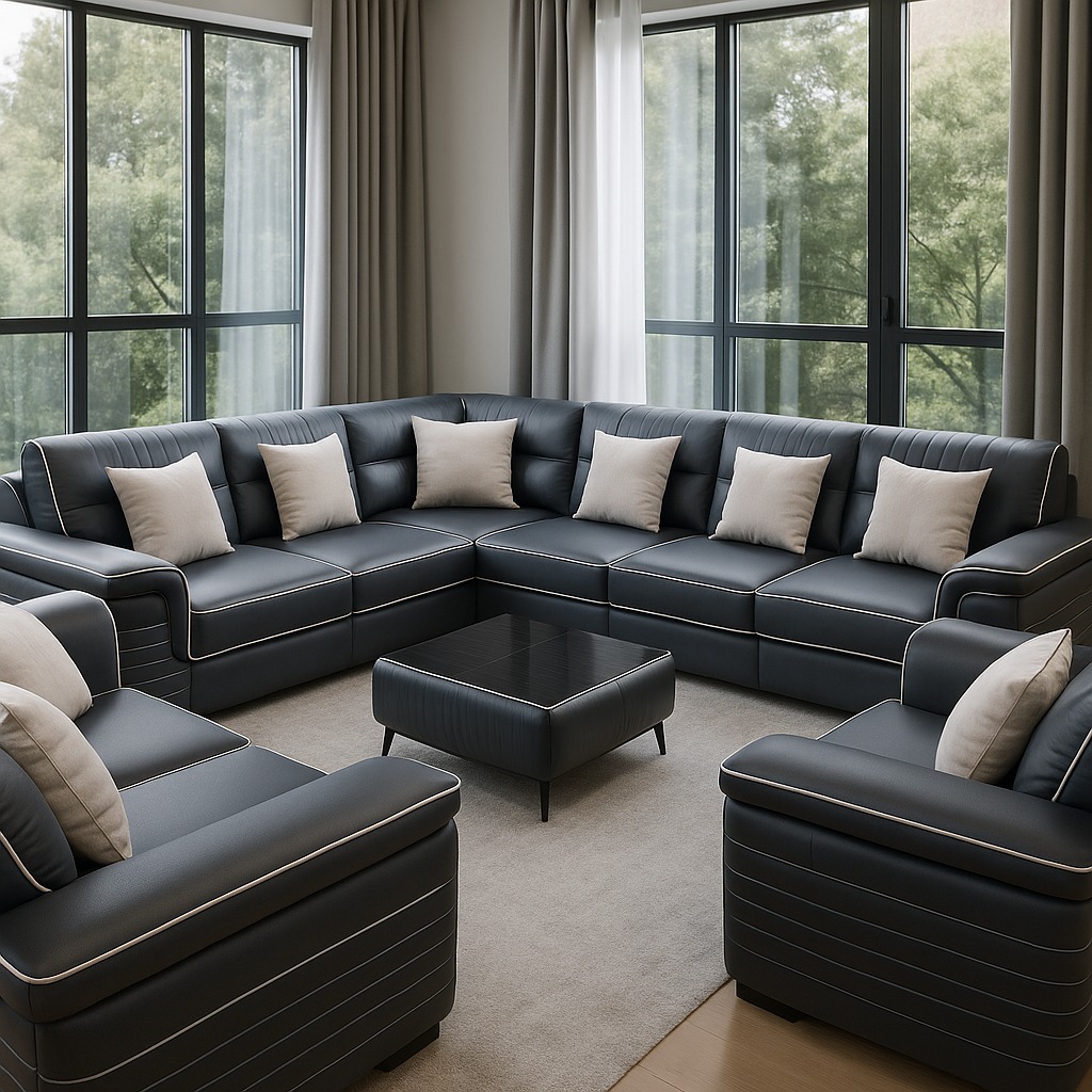 Leather U-shaped Sofaset 8 Seater Leather U-shaped Sofaset 8 Seater