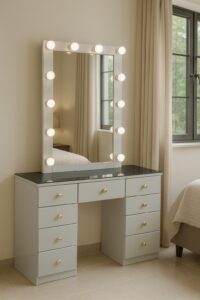 Makeup dressing table with lights