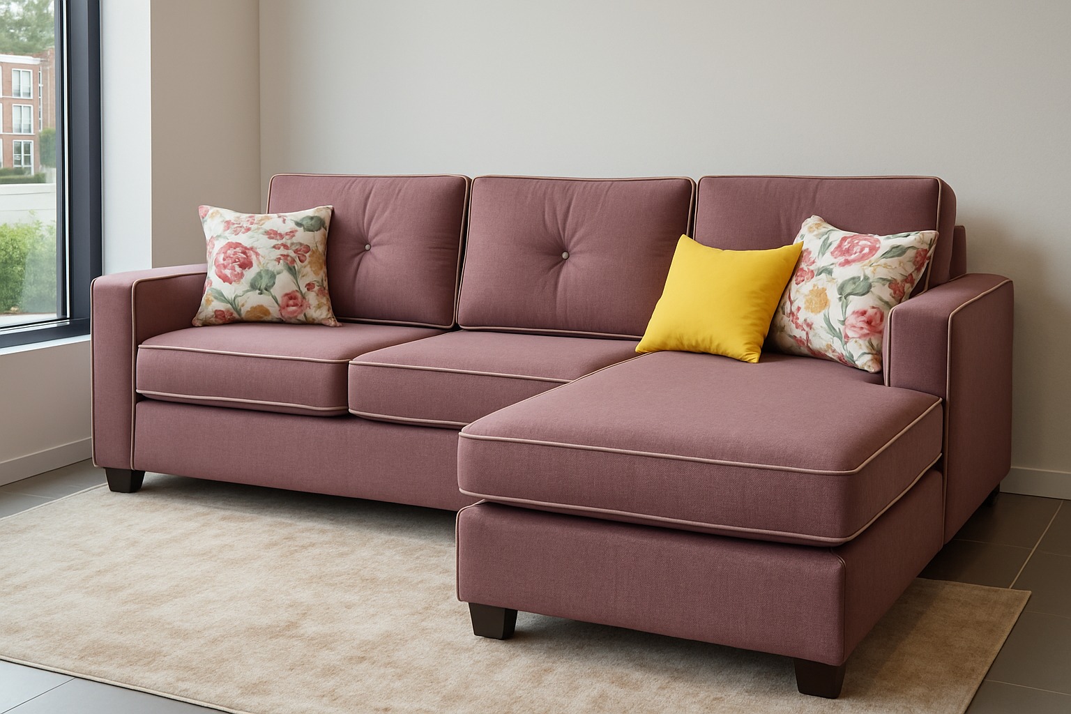 Compact L shaped Sofaset 4 Seater Compact L shaped Sofaset 4 Seater