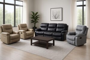 Double tone leather Recliner Sofaset 7 seater