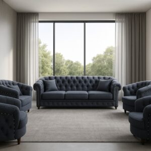 7 Seater Fabric Chesterfield Sofaset