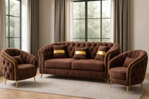 7 Seater Fabric Chesterfield Sofaset