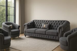 7 Seater Fabric Chesterfield Sofaset